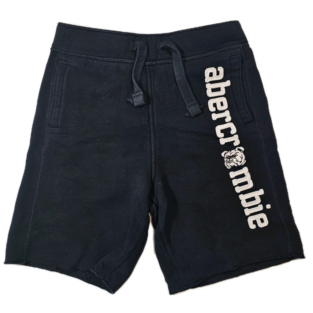 Y2K Abercrombie Boys Medium Black Sweat Material Draw String Waist Shorts